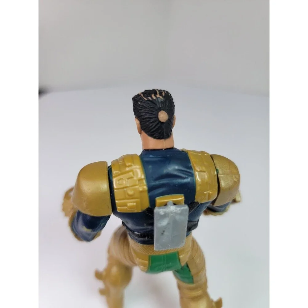 Vintage Armored Warrior Action Figure Gold Blue Green 5” Toy Figure